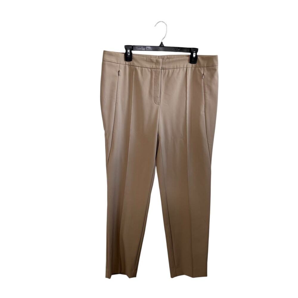 Escada Sand Dune Color Straight Leg Zipper Pocket Trousers Women's Size 44 / 14